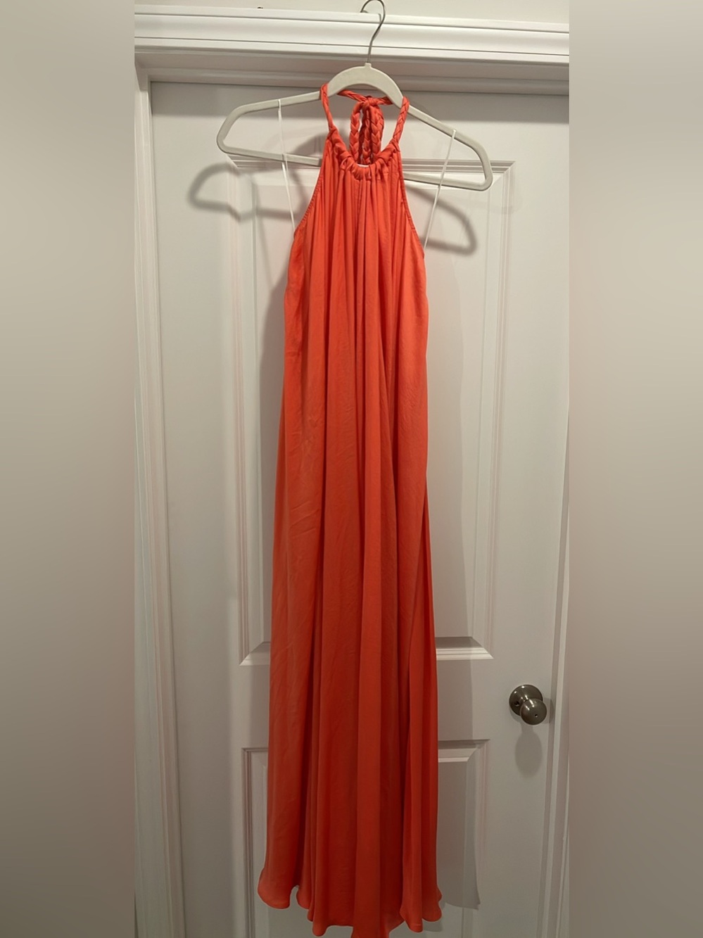 EUC coral Halter Maxi Dress medium